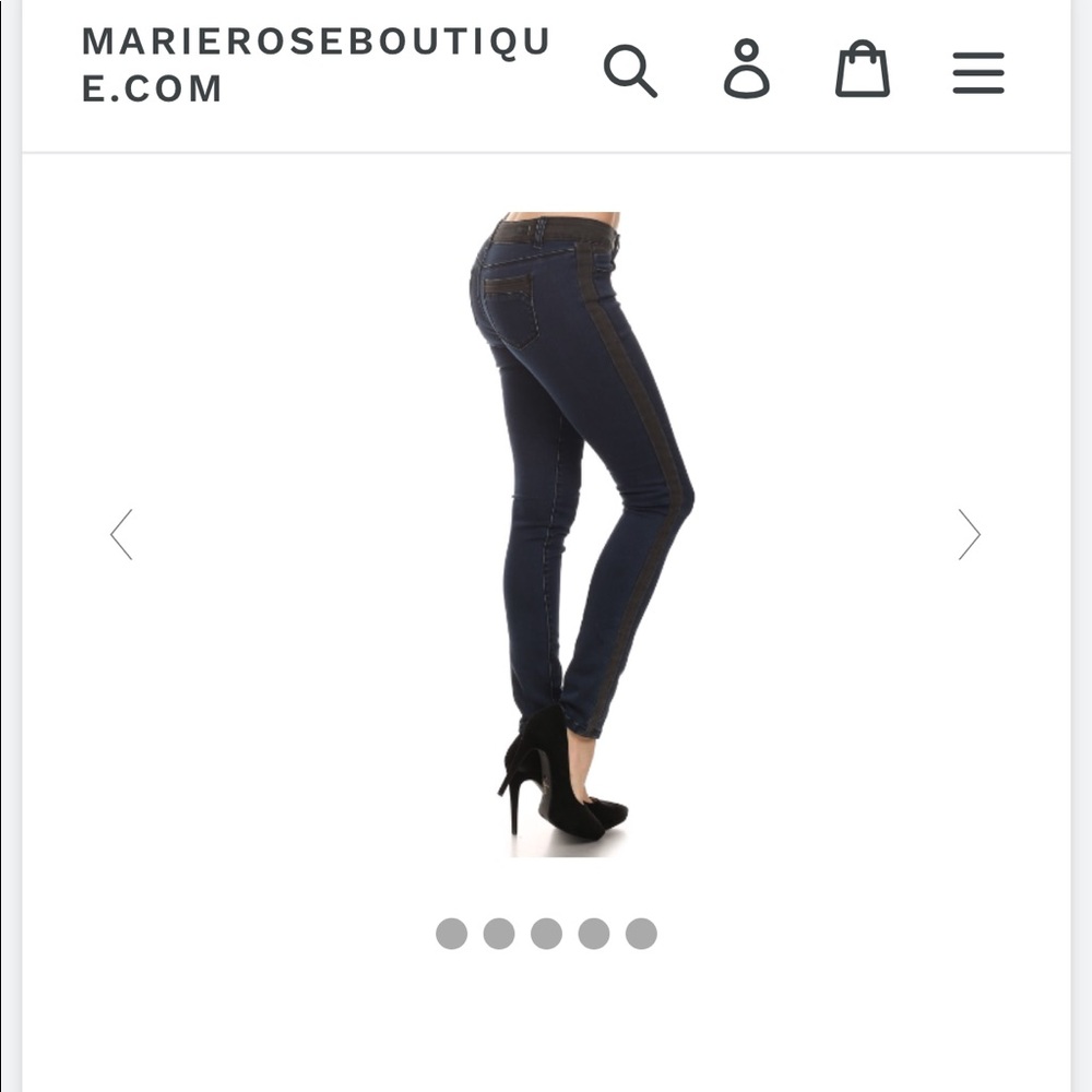 Black-Detail Skinny Jeans